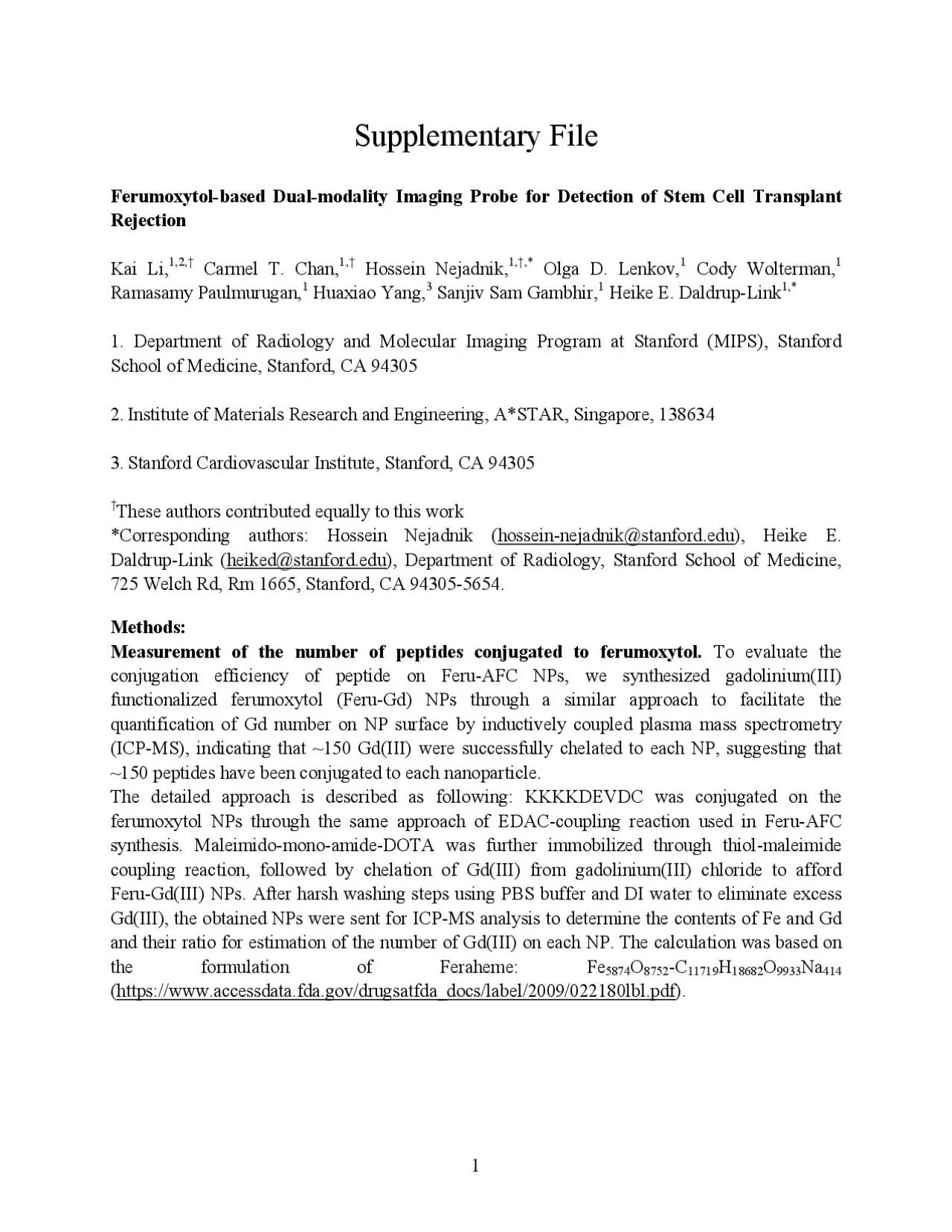 PDF-Supplementary FileFerumoxytolbased Dualmodality Imaging Probe for Dete