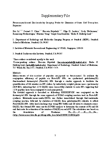 Supplementary FileFerumoxytolbased Dualmodality Imaging Probe for Dete