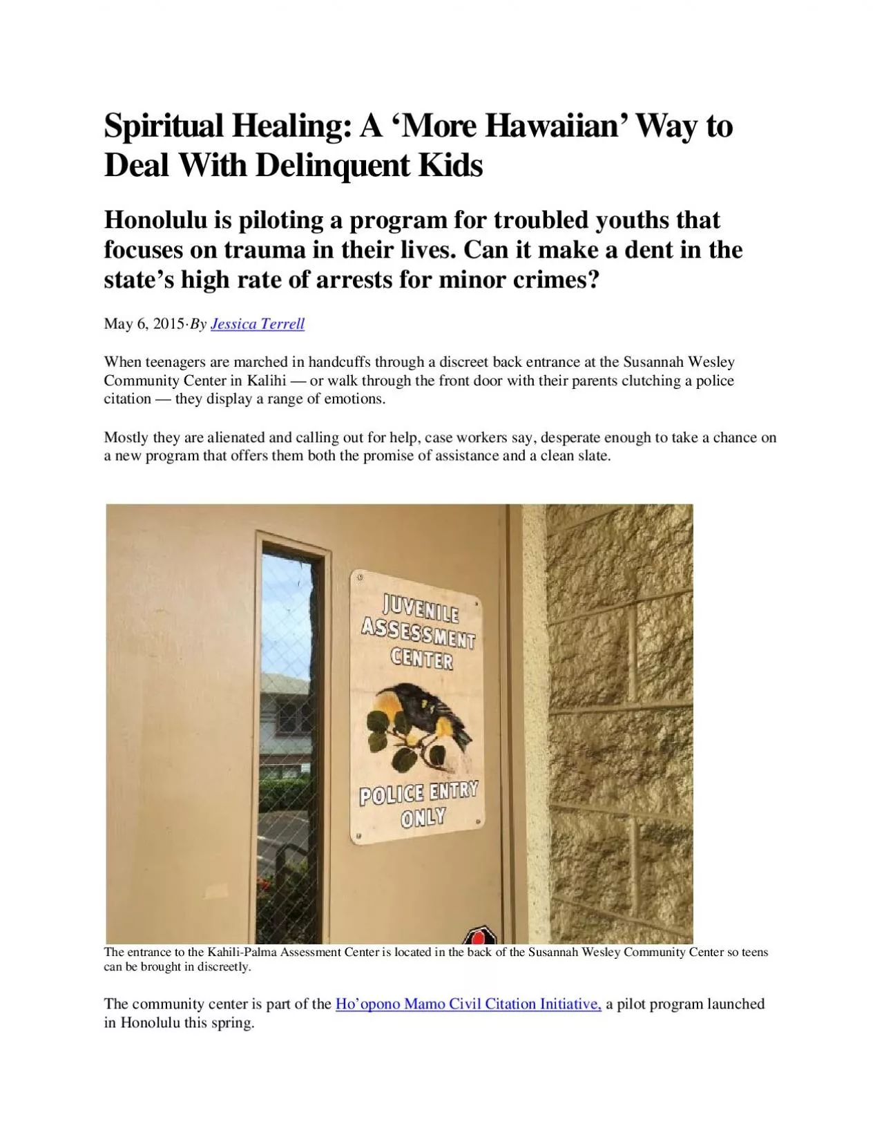 PDF-Spiritual Healing A More Hawaiian Way to Deal With Delinquent Kids May