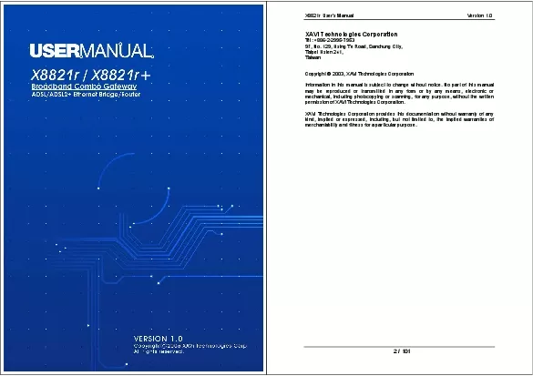 X8821r Users Manual                                              Versi