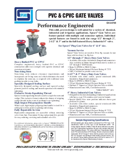 PVC  CPVC GATE VALVES