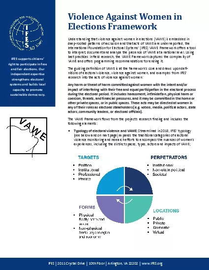 Understanding that violence against women in elecx00740069ons VAWE is