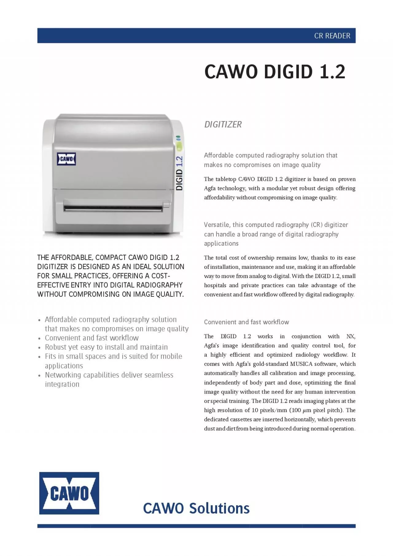 PDF-CAWO DIGID 12CAWO SolutionsAffordable computed radiography solution Co