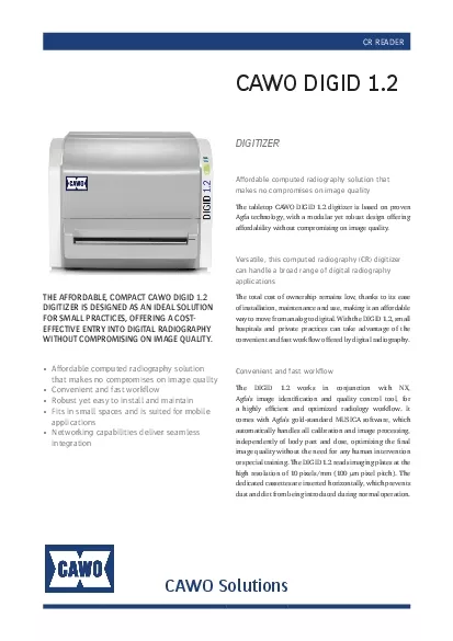 CAWO DIGID 12CAWO SolutionsAffordable computed radiography solution Co