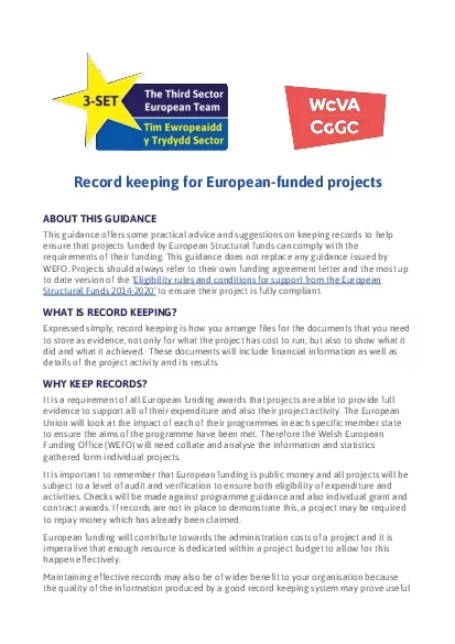 Record keeping for European