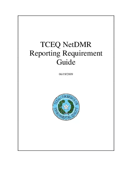 TCEQ NetDMR Reporting Requirement Guide