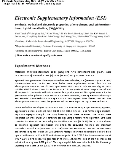 Electronic Supplementary Information ESI