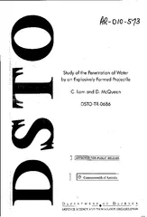Study of the Penetration of Water by an Explosively Fo