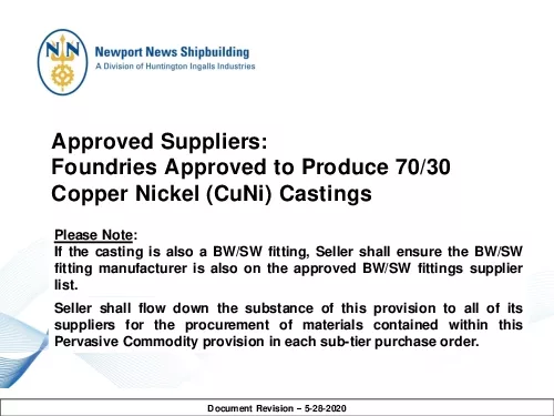 Approved Suppliers