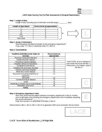 PDF-MR UNIT DOS LACE Index Scoring Tool for Risk Assessment of Hospita