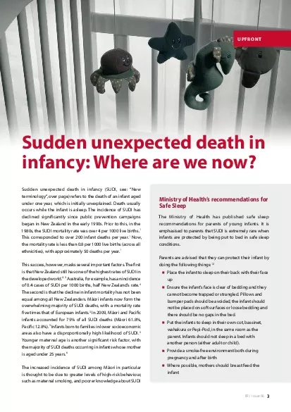 UPFRONTSudden unexpected death in infancy Where are we nowSudden unexp