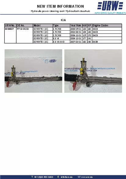 T  31 035 655 0450        E   infourweu         W  wwwurweu   Hydrauli