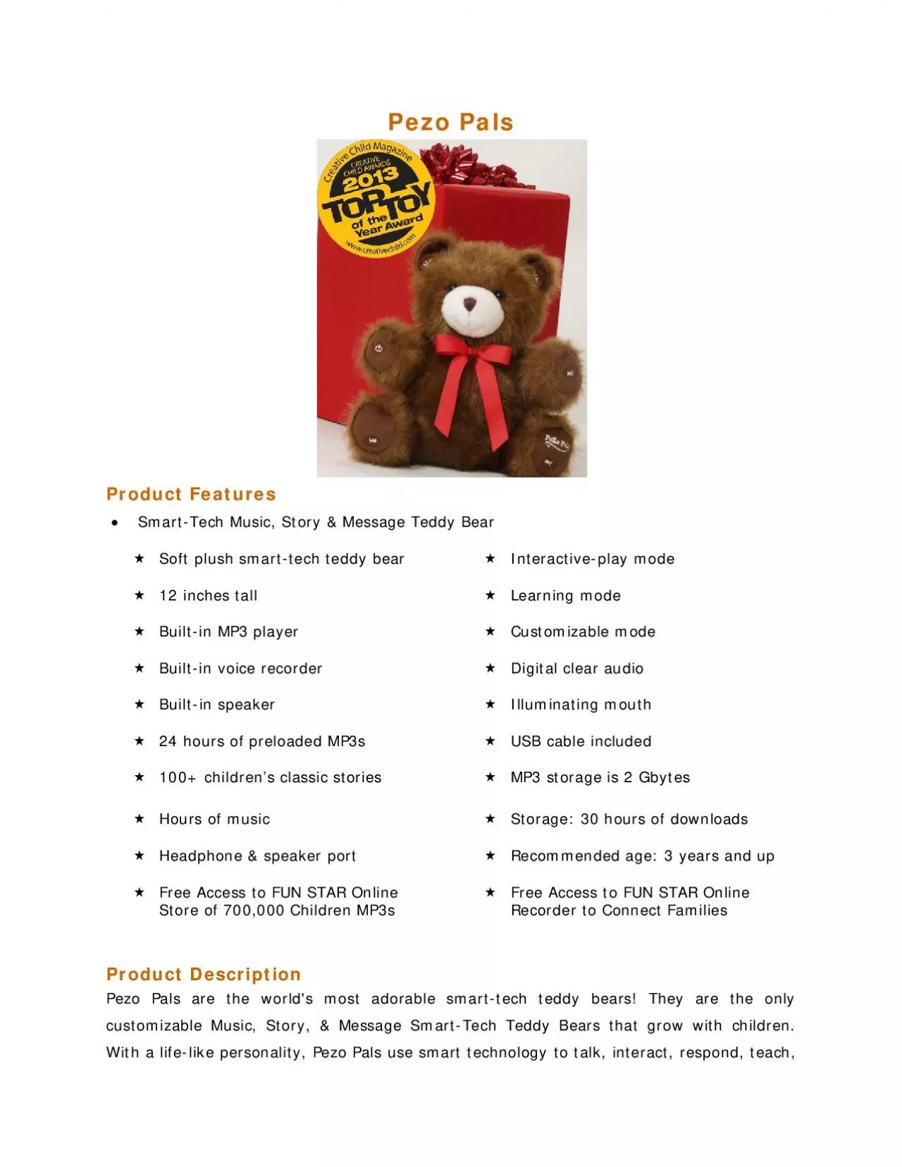 PDF-y Message Teddy Bear Soft plush smarttech teddy bear 12 inches tall