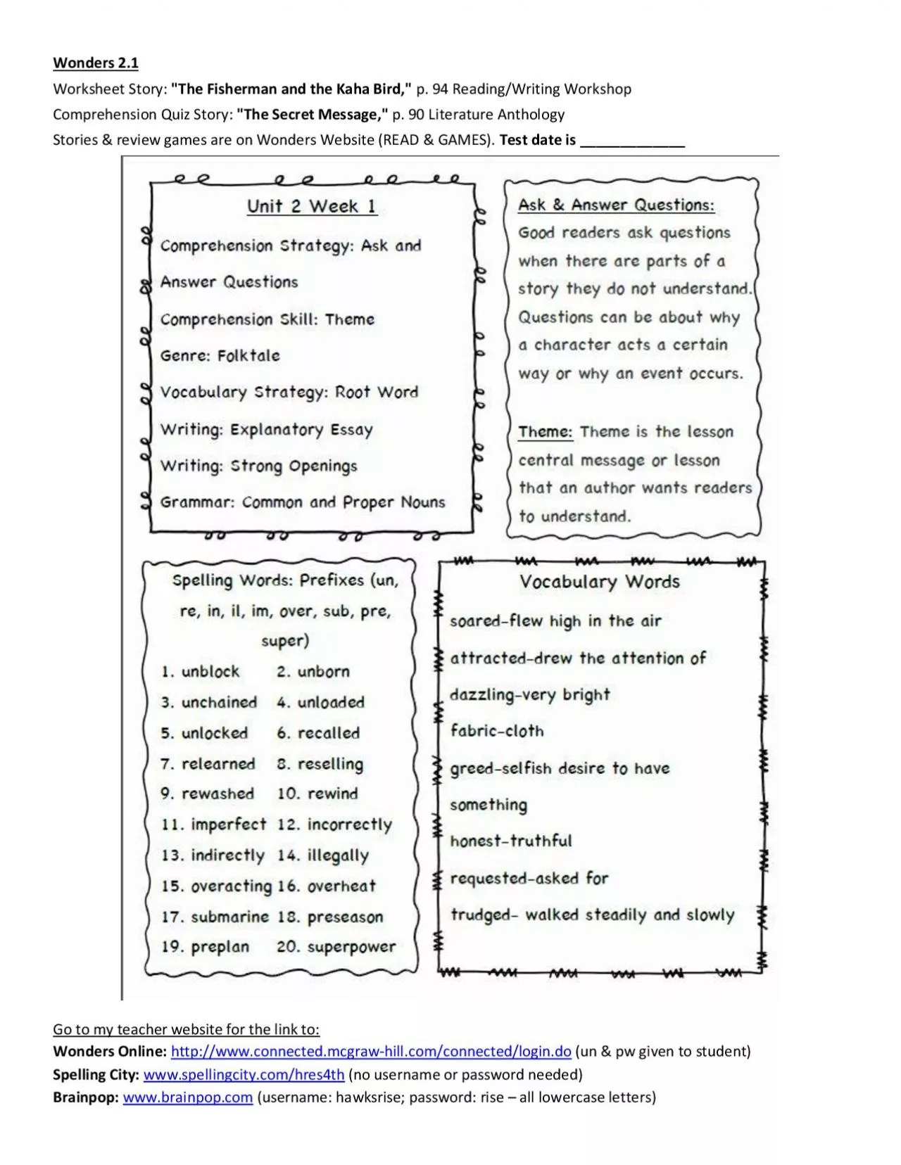 PDF-Worksheet Story