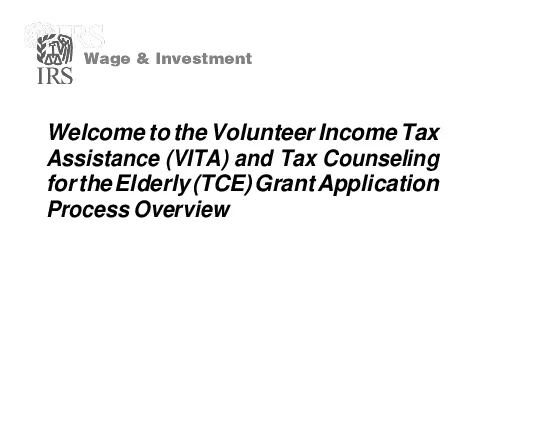 WelcometheVolunteerIncomeTaxAssistanceVITAandTaxCounselingfortheElderl