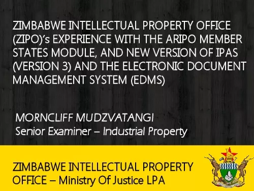 IMBABWE INTELLECTUAL PROPERTY OFFICE