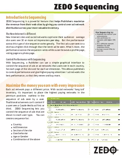 PDF-ZEDO Sequencing