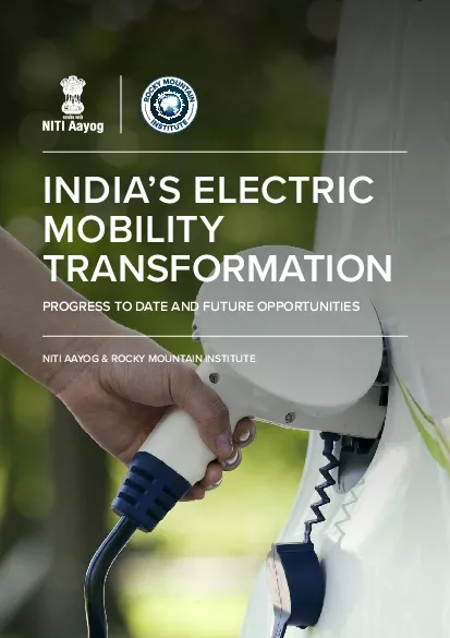 NITI AAYOG  ROCKY MOUNTAIN INSTITUTEPROGRESS TO DATE AND FUTURE OPPORT