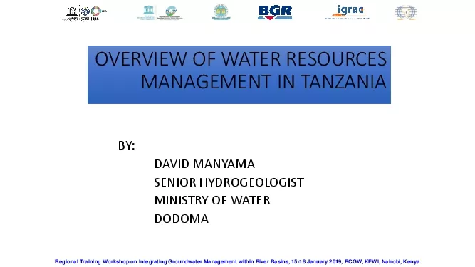 Regional Training Workshop on Integrating Groundwater Management withi