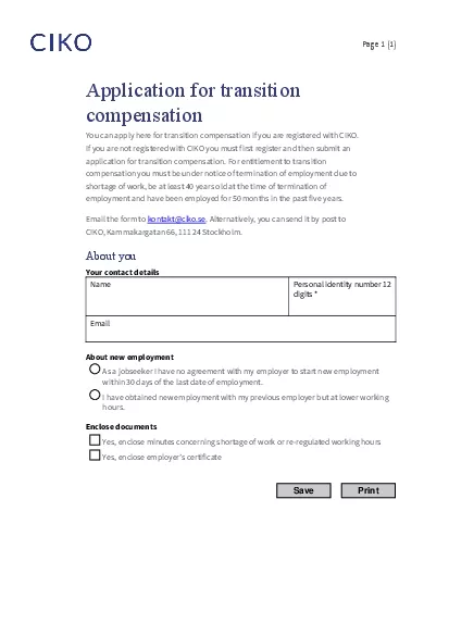 Application for transition compensation