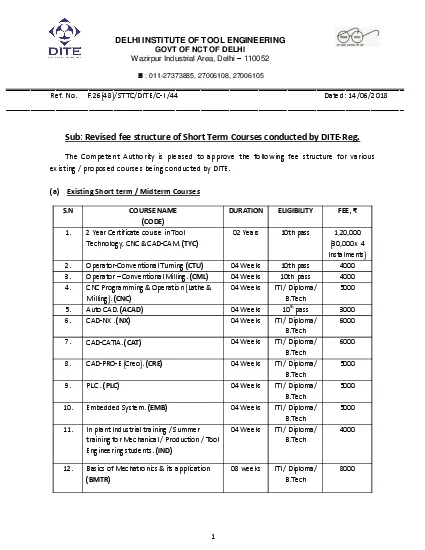 DELHI INSTITUTE OF TOOL ENGINEERING