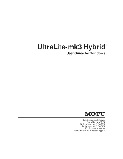 UltraLiteUser Guide for Windows