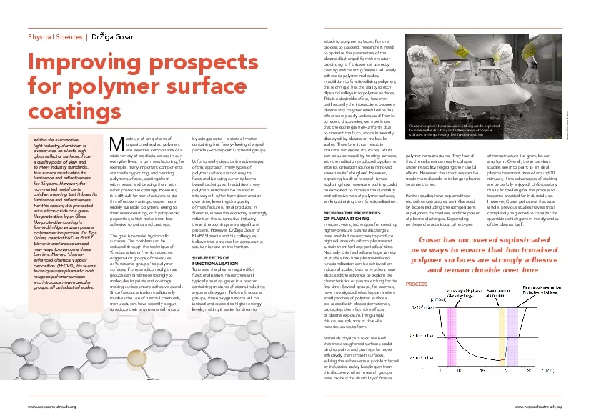 organic molecules polymers are essential components of a wide variety