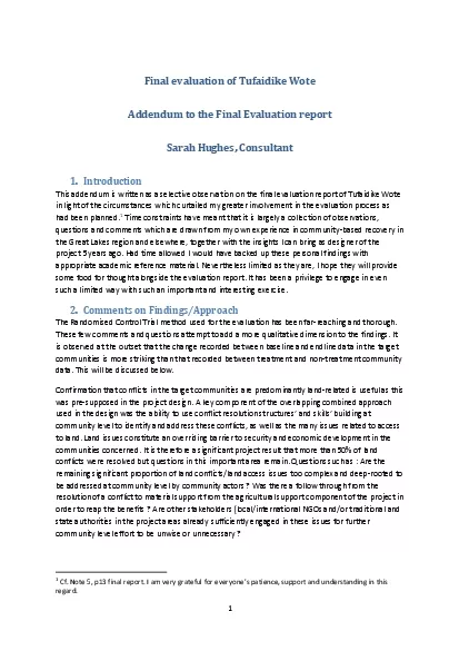 Final evaluation of Tufaidike Wote