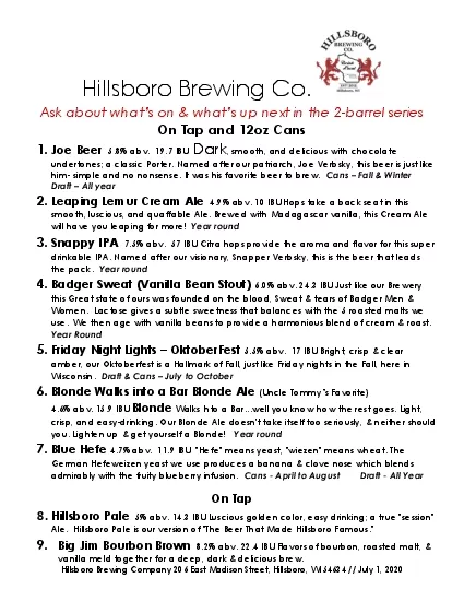 Hillsboro Brewing
