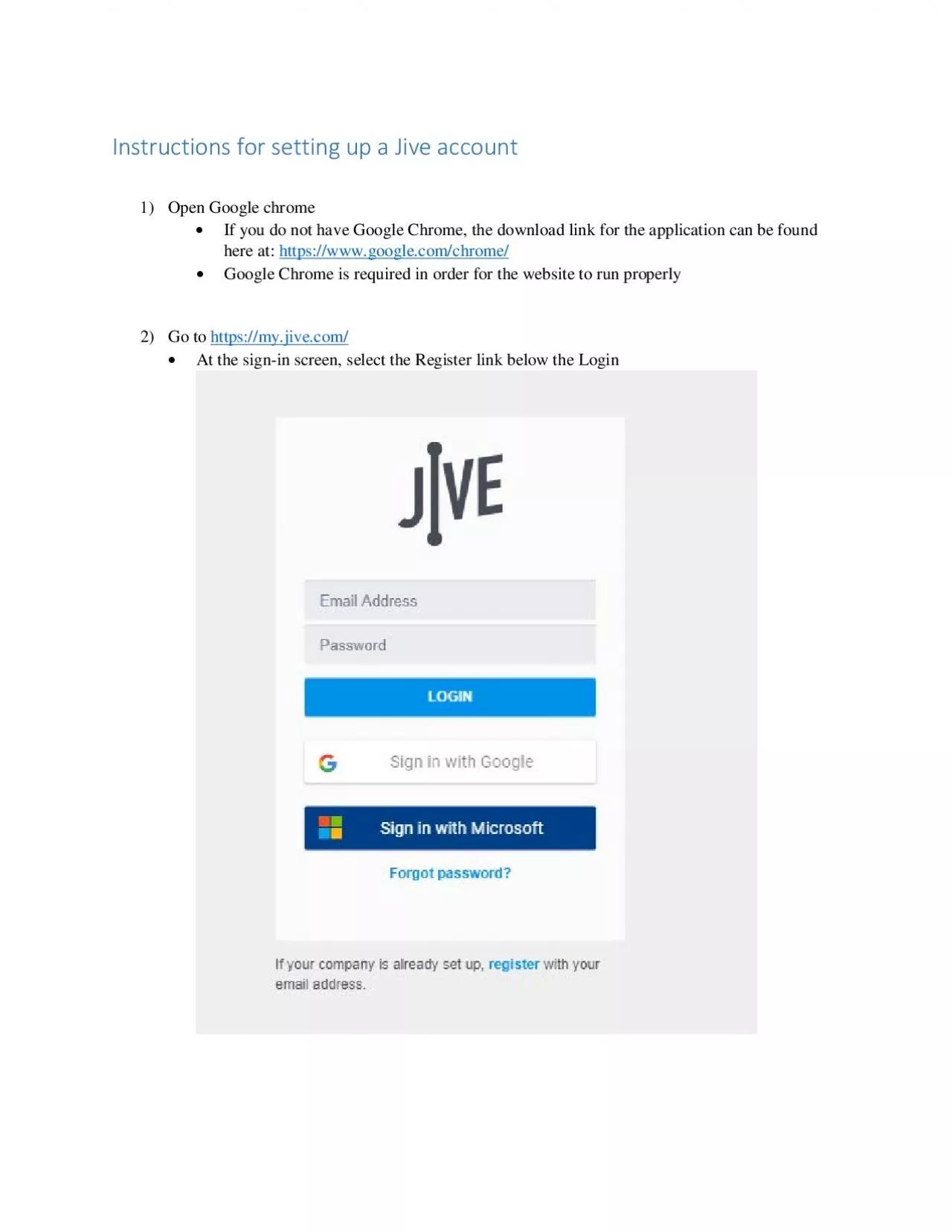 PDF-Instructions for setting up a Jive account Open Google chromeIf you do