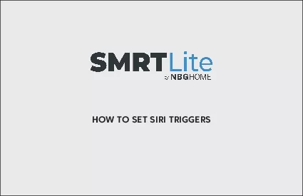 HOW TO SET SIRI TRIGGERS
