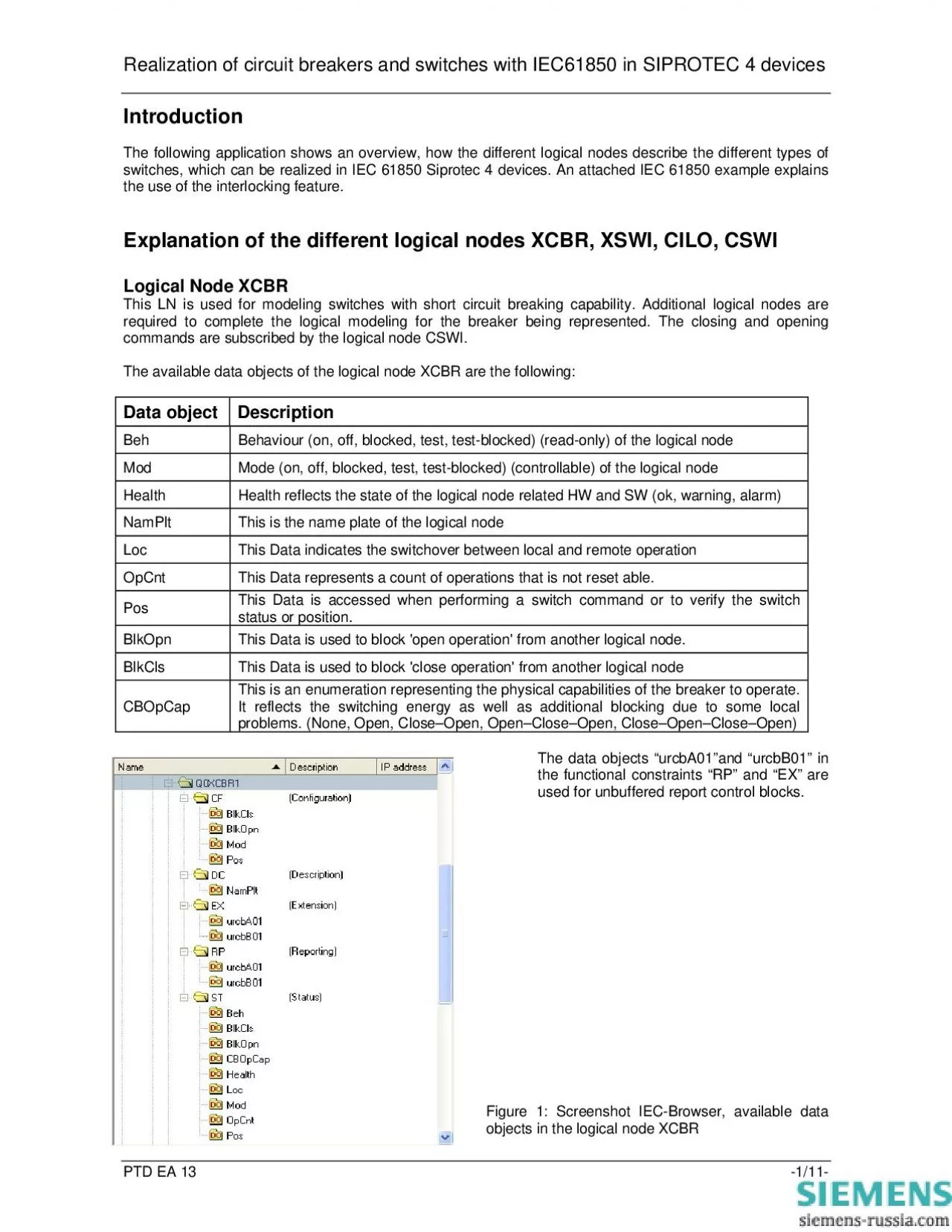 PDF-Realization of circuit breakers and switches with IEC61850 in SIPROTEC