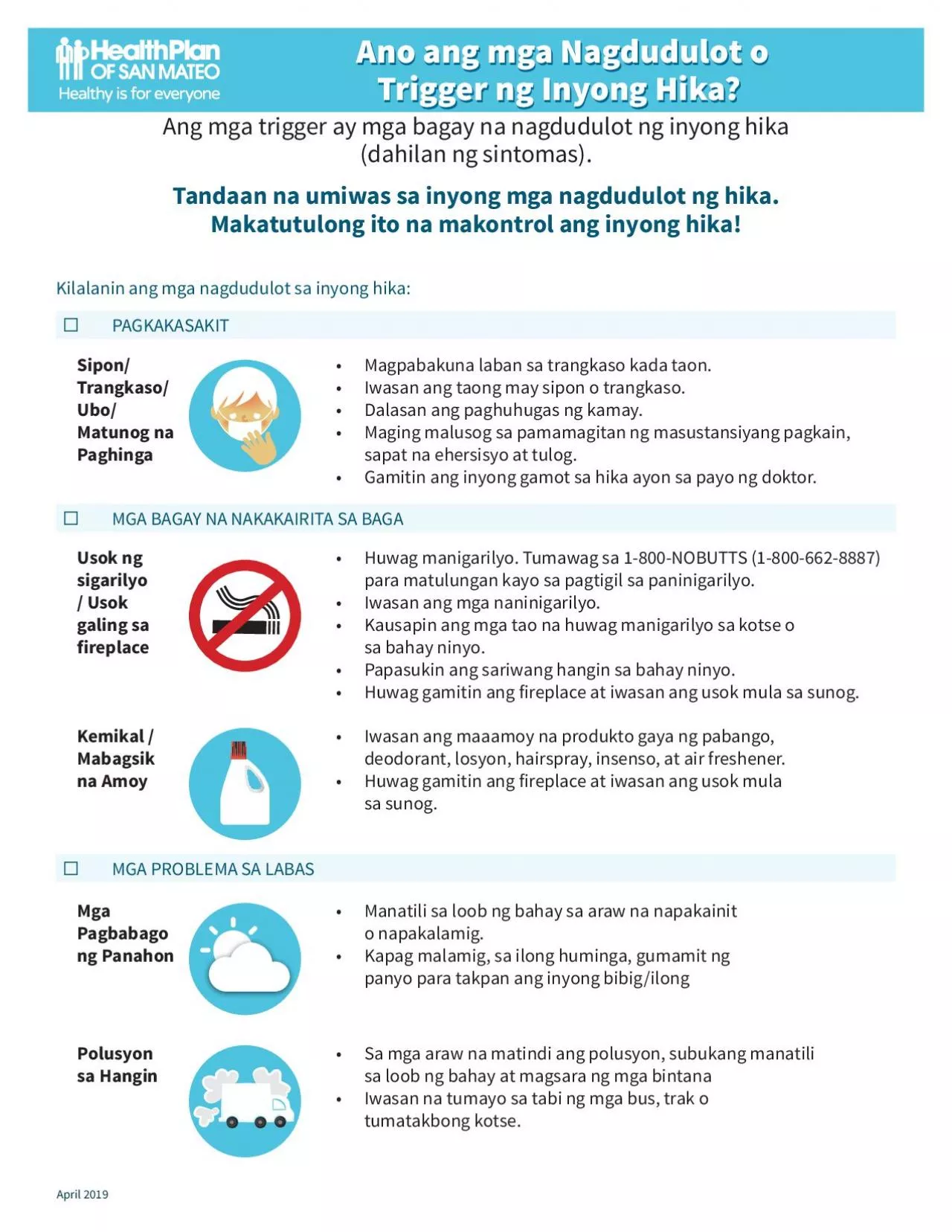 PDF-Ano ang mga Nagdudulot o Trigger ng Inyong Hika Ano ang mga Nagdudulot