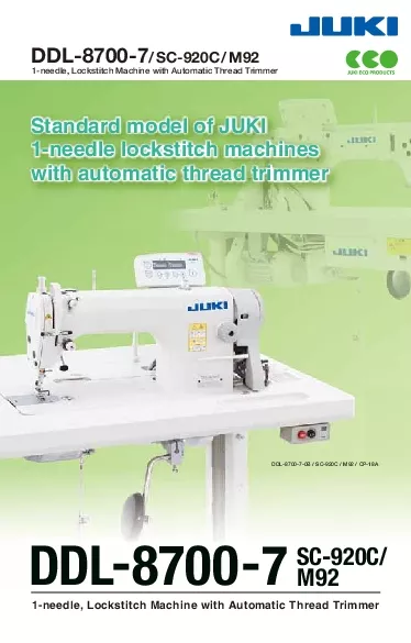 DDL870070B  SC920C  M92  CP18A1needle lockstitch machines