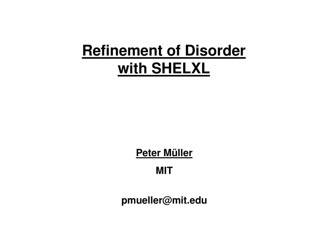 PDF-Refinement of Disorder