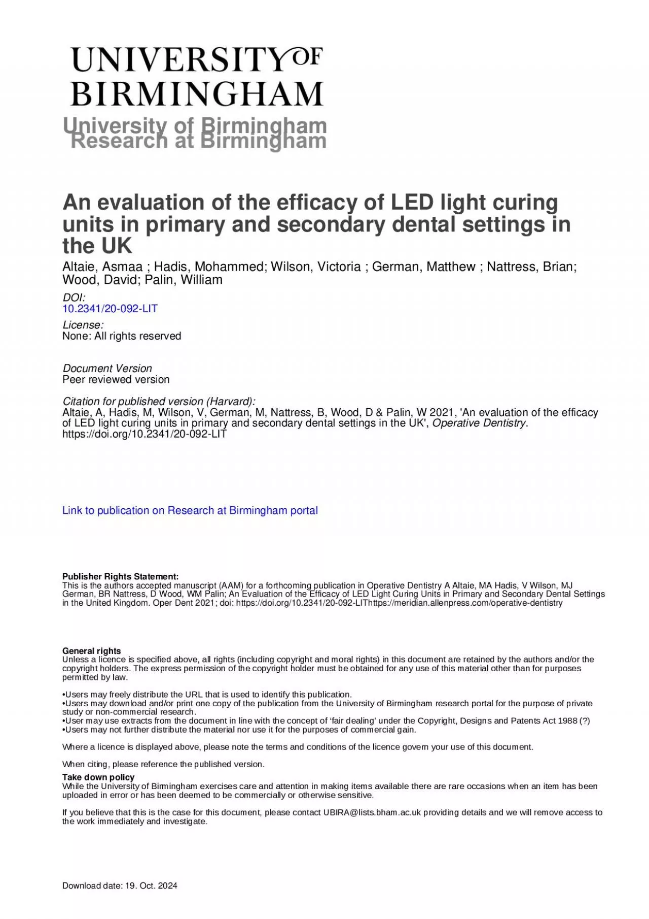 PDF-x0000x00001 xMCIxD 0 xMCIxD 0 An evaluation of the efficacy of LED