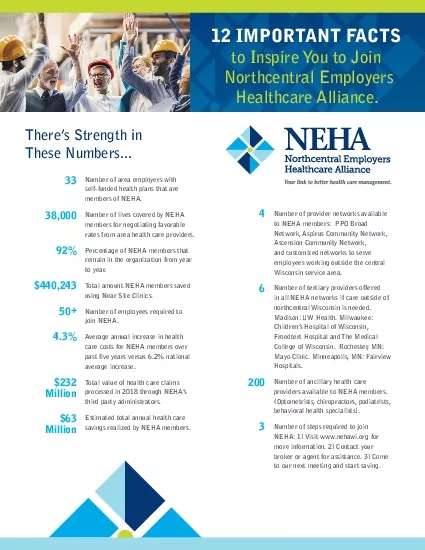 12 IMPORTANT FACTS to Inspire You to Join Northcentral Employers Healt