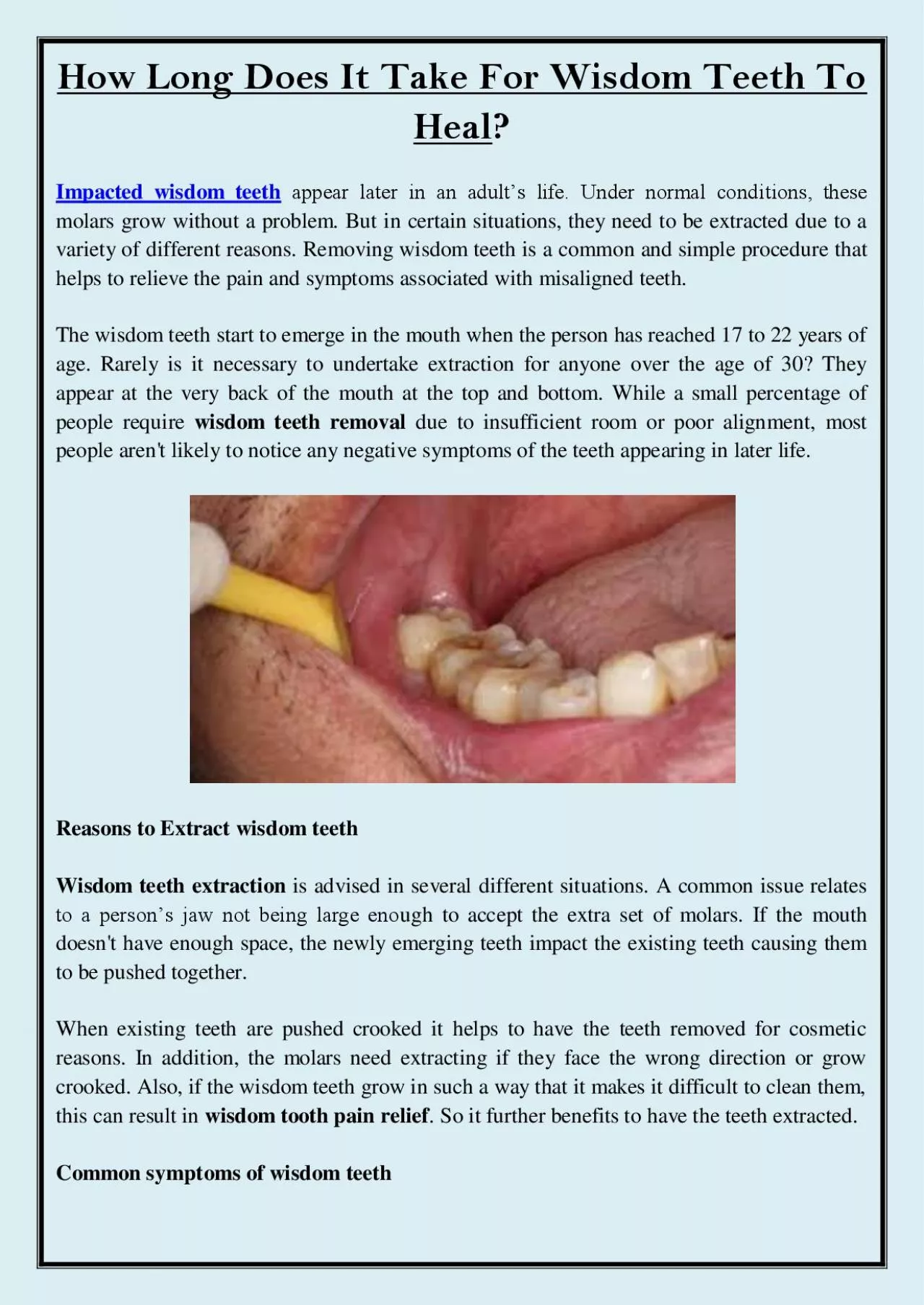 PDF-How Long Does It Take For Wisdom Teeth To Heal?