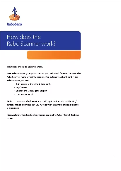 How does the Rabo Scanner work