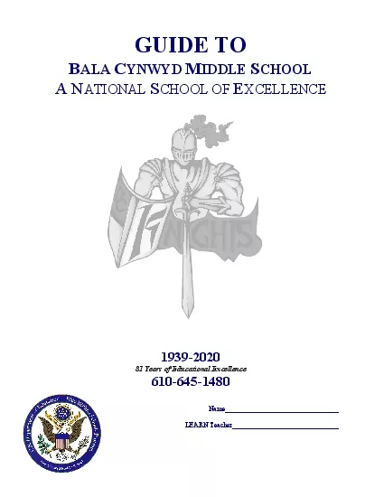 GUIDE TOALA YNWYD IDDLE CHOOLATIONAL CHOOL OF XCELLENCE2020Years of Ed