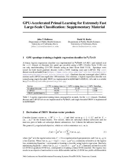 GPUAcceleratedPrimalLearningforExtremelyFastLargeScaleClassi2cationS