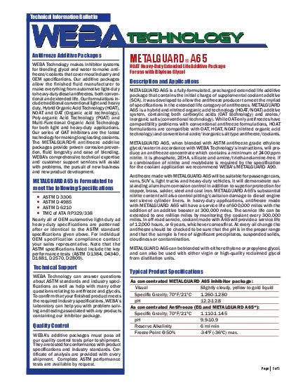 METALGUARDHOAT HeavyDuty Extended Life Additive Package