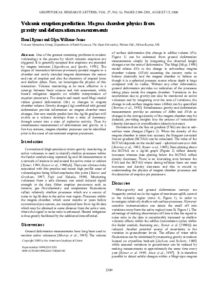 GEOPHYSICAL RESEARCH LETTERS VOL 27 NO 16 PAGES 23892392 AUGUST 15 20