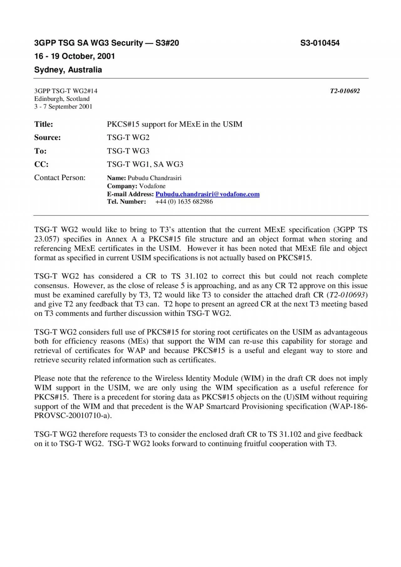 PDF-3GPP TSG SA WG3 Security S320 S3010454 16 19 October 2001 Sydney A