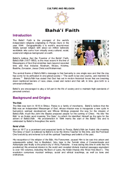 CULTURE AND RELIGION