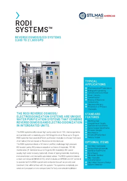 REVERSE OSMOSISEDI SYSTEMS