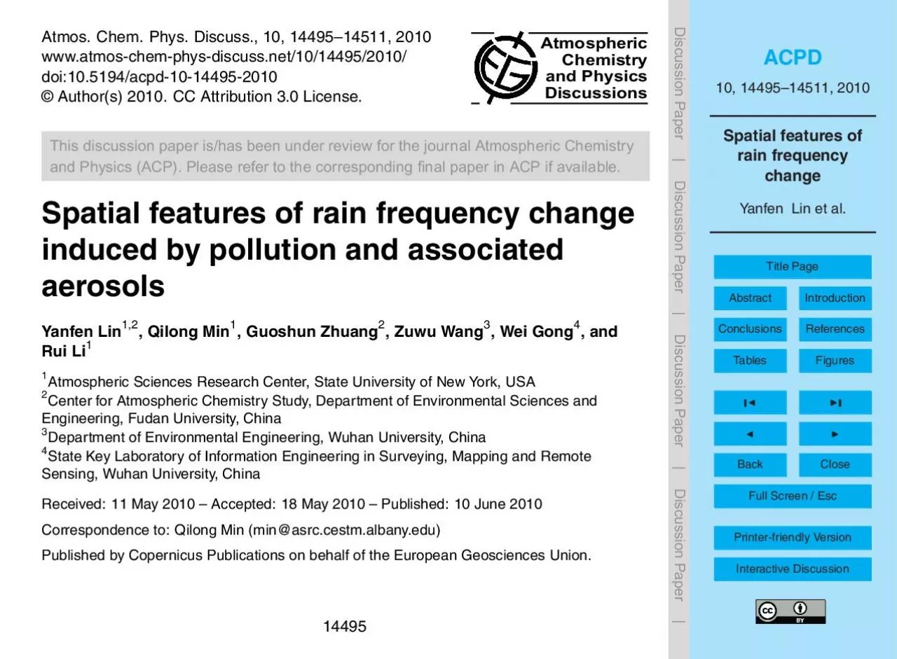 PDF-SpatialfeaturesofrainfrequencychangeYanfenLinetal