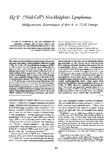 SIgENuliCellNonHodgkinsLymphomasMultiparametricDeterminationofthei