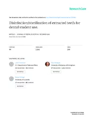 DisinfectionSterilization of Extracted Teeth for Denta