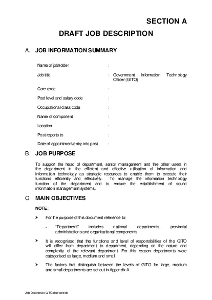 Job Description GITOdoc
